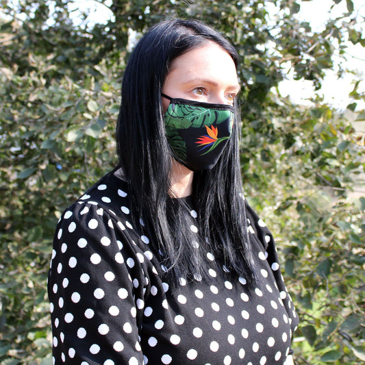 Green Jungle Alltagsmaske für Erwachsene - Wiederverwendbar & mit Filter