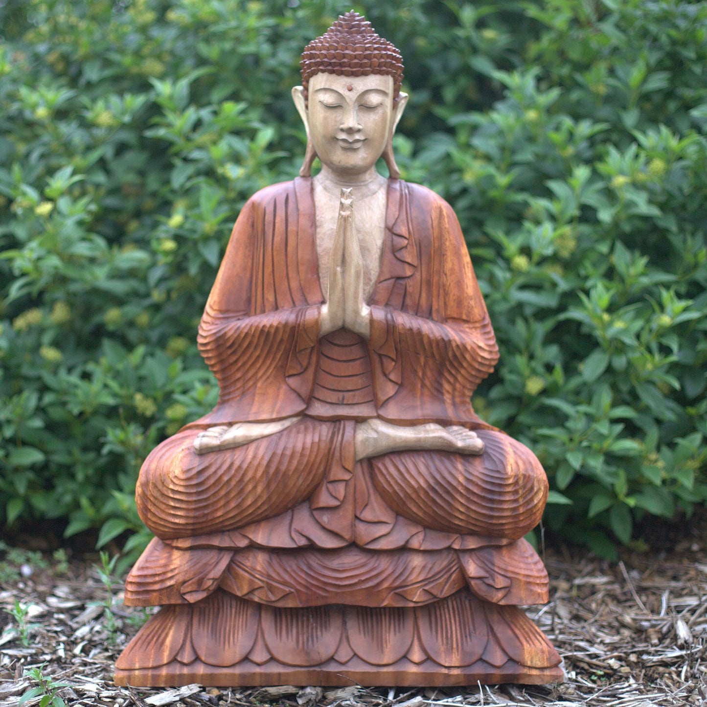 Willkommender Buddha aus Suarholz - Handgeschnitztes Unikat 80 cm