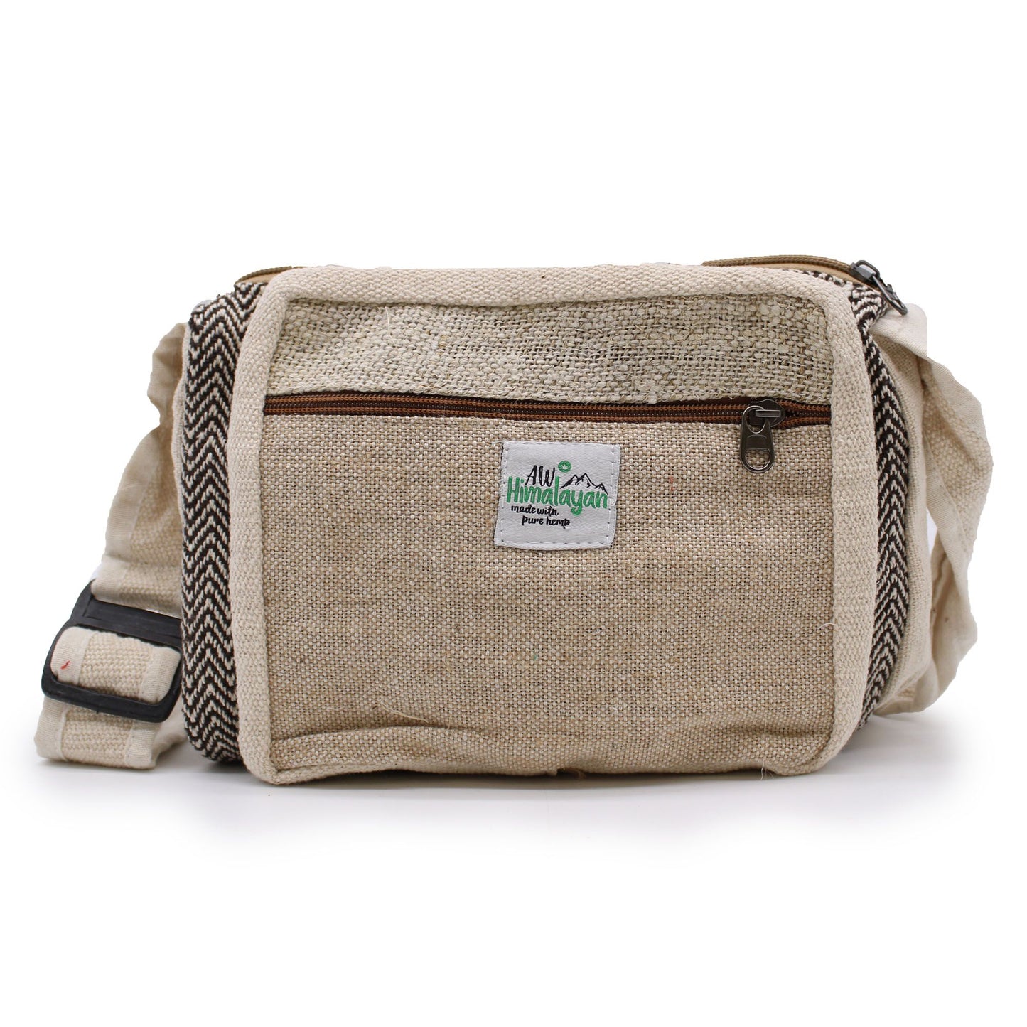 Messenger Bag Hanf-Baumwolle – Handgefertigte Schultertasche aus Nepal