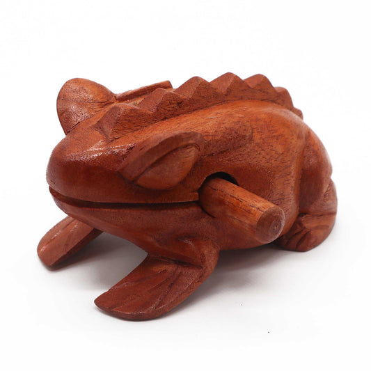 Klangfrosch aus Jempinis-Holz – Handgefertigtes Klangobjekt aus Bali