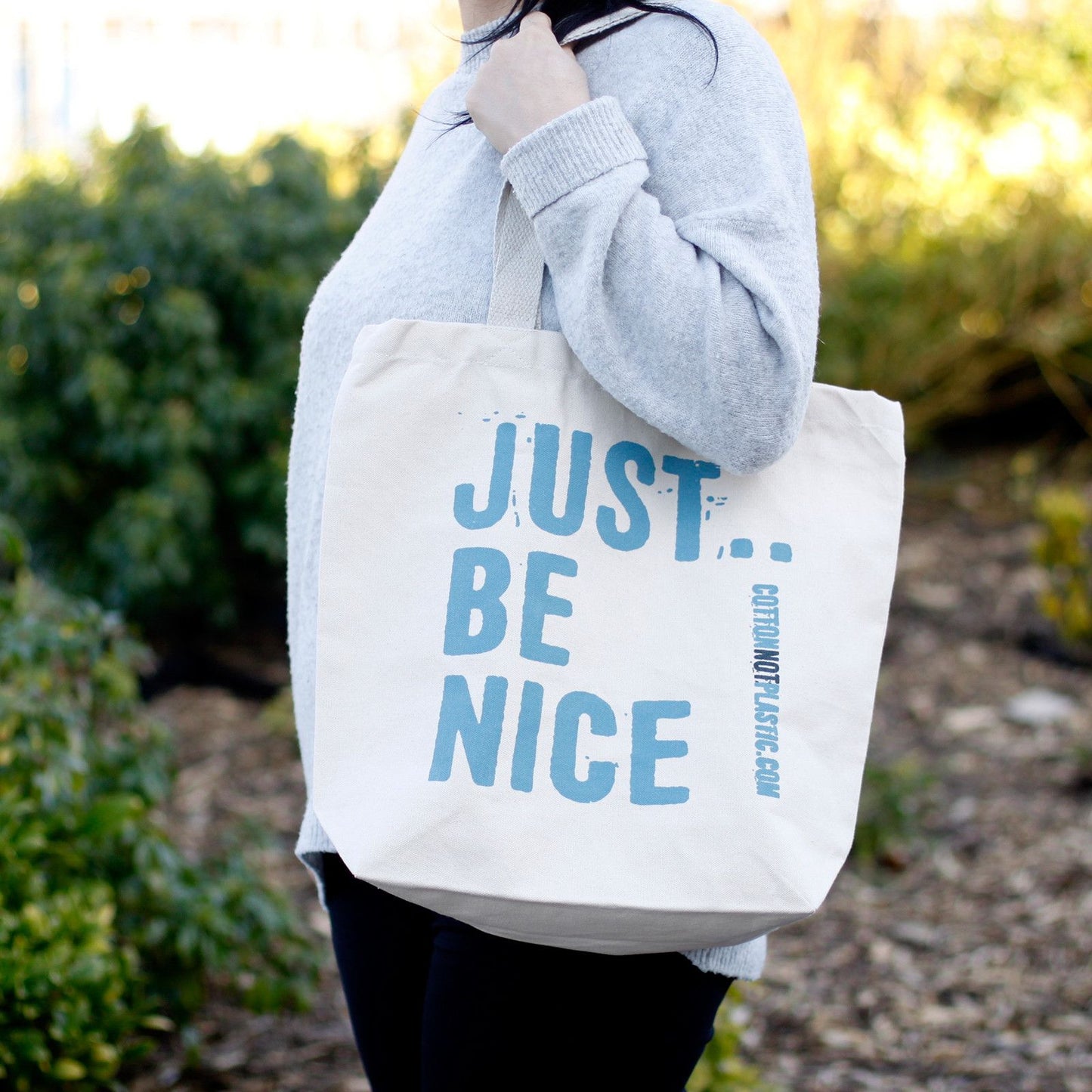 Just Be Nice Baumwolltaschen-Set (4 Stück) – Strapazierfähig & nachhaltig