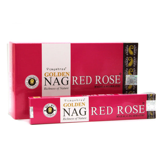 Golden Nag Red Rose Premium Räucherstäbchen - 12 Packungen