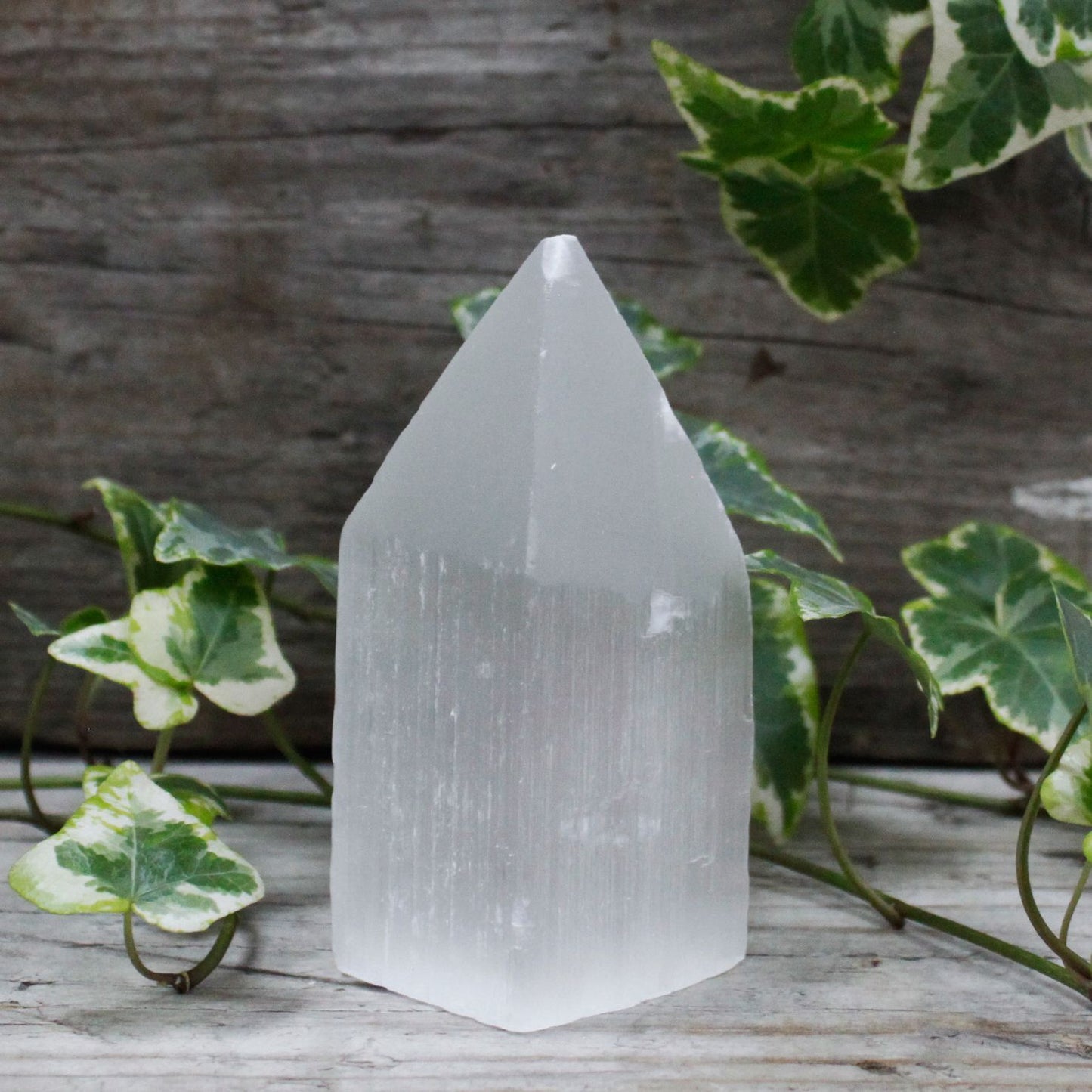Selenit-Turm in Bleistiftspitzenform – 10 cm Naturkristall aus Marokko