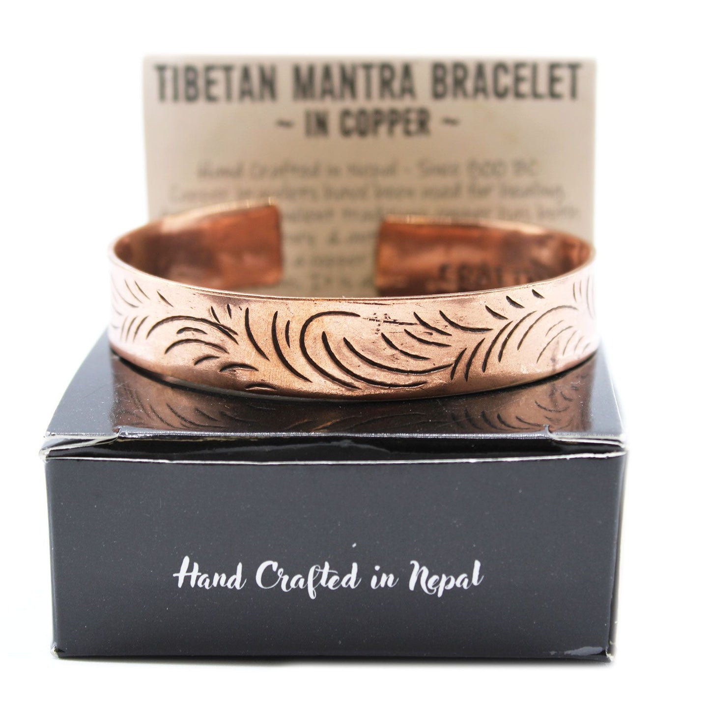 Massives Kupferarmband mit breiten Tribal Swirls – Handgefertigt in Nepal
