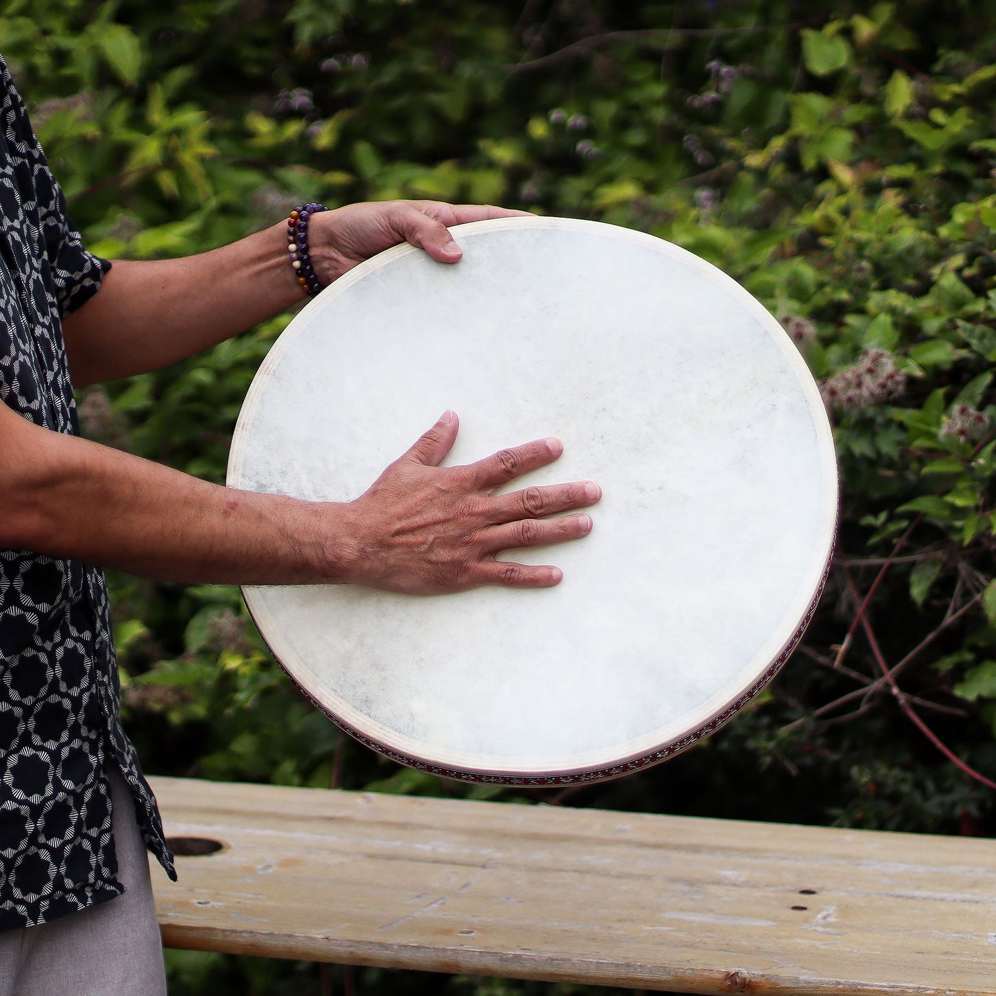 Ocean Drum 'Tiefe Meereswellen' - 45 cm Handarbeit für Meditation & Klangreisen