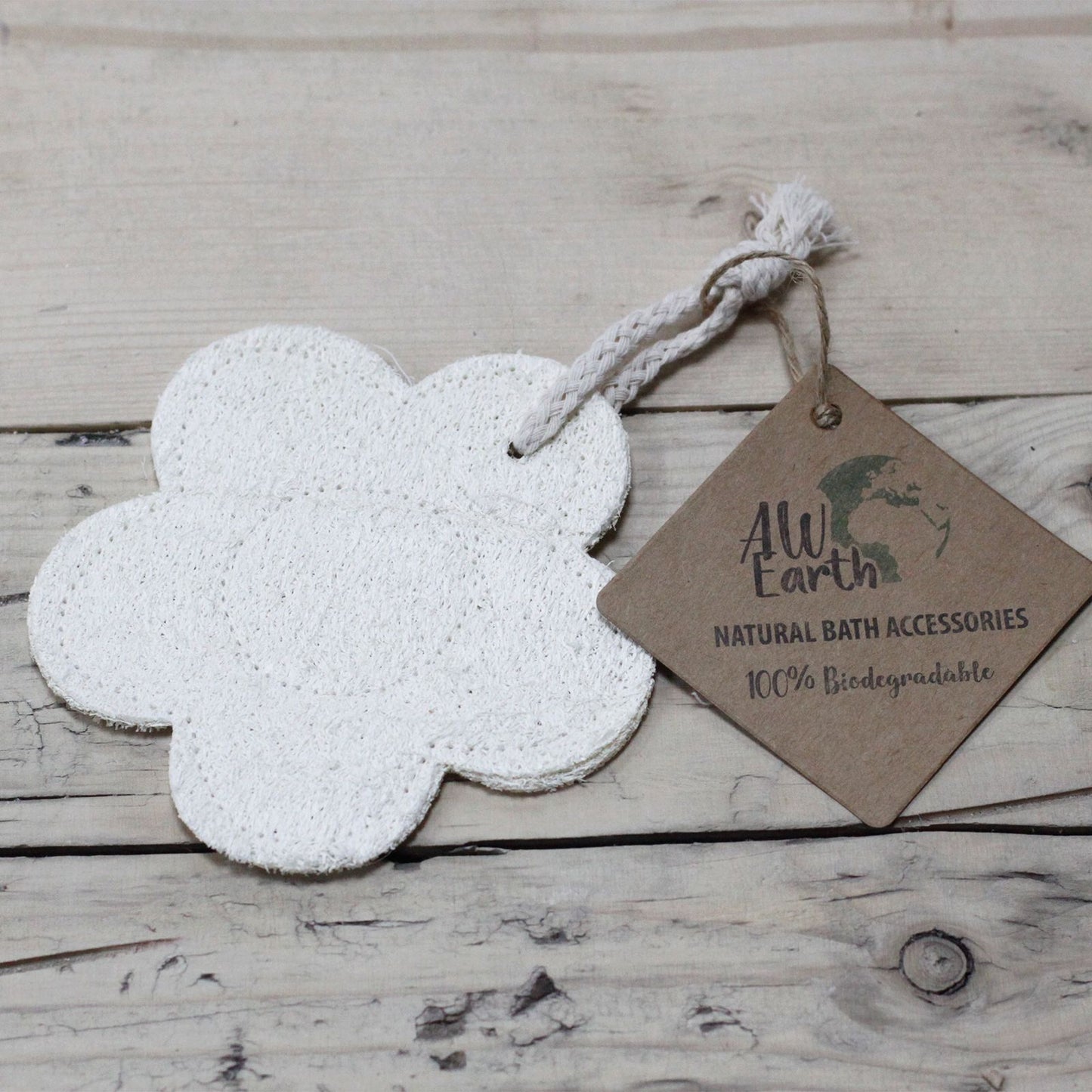 Blumenförmiger Peeling-Handschuh aus Luffa und Baumwolle