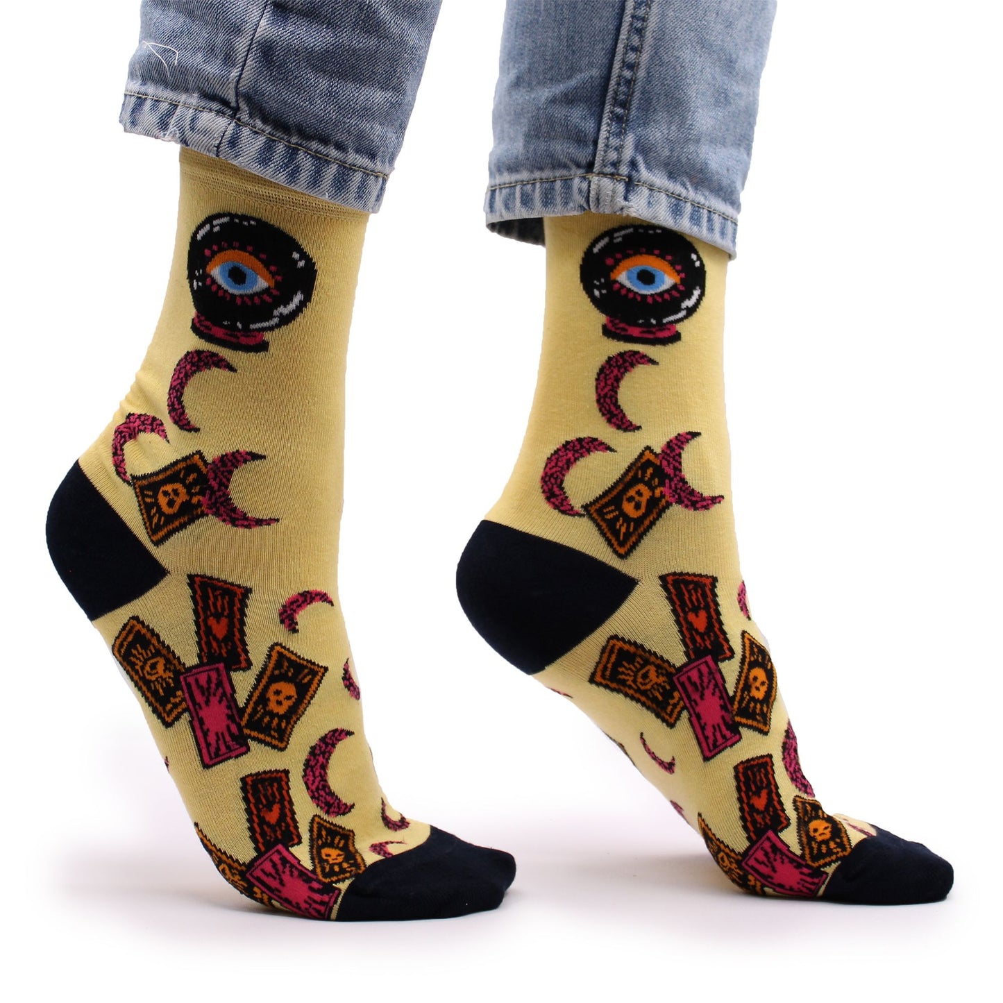 Bambus Socken mit Tarot-Karten Design – Mystischer Komfort