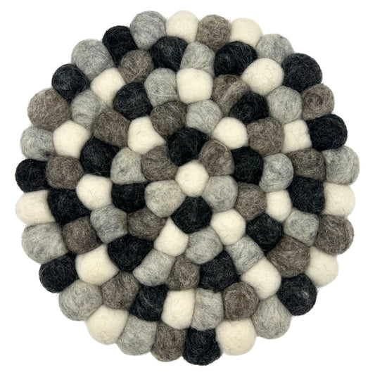 Rundes Tischset aus Filz – 20 cm in Grau Melange