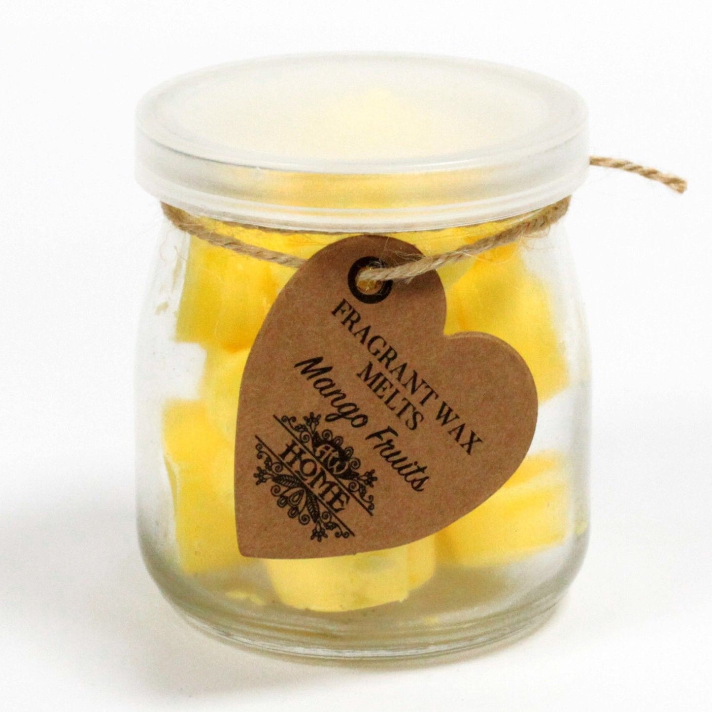 Duftwachs-Herzen 'Mango-Früchte' im Glas – 16 Stück