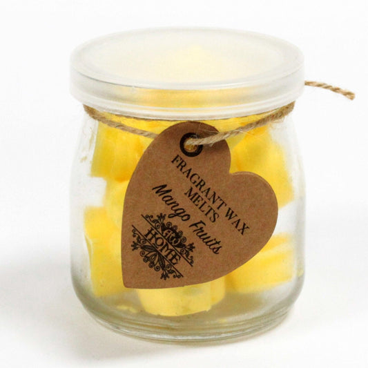 Duftwachs-Herzen 'Mango-Früchte' im Glas – 16 Stück