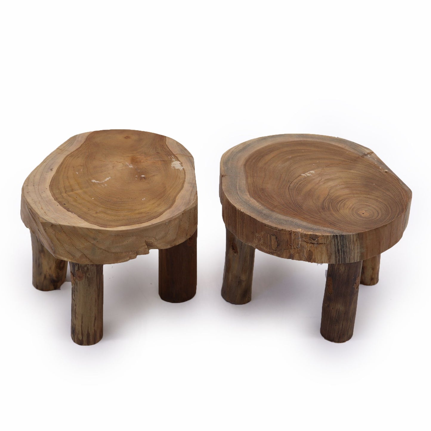 Set mit 2 Präsentationsdisplays aus Massivholz Teak - 27 x 15 cm