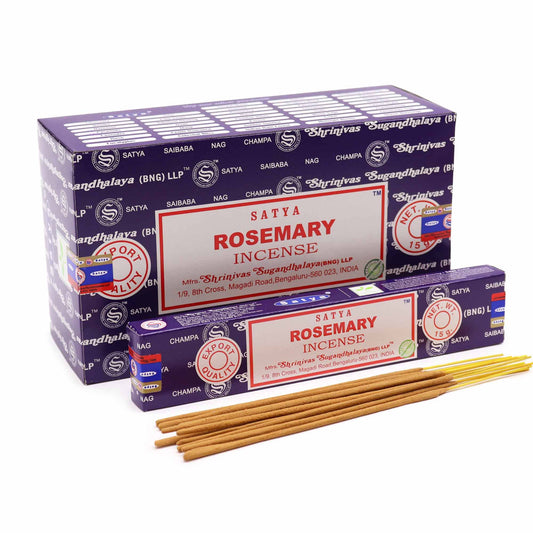 Satya Räucherstäbchen Rosmarin - 15 Stück, handgerollt