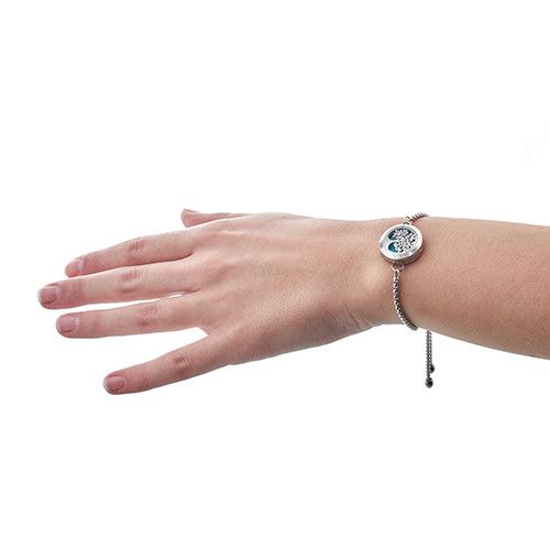 Aromatherapie Armband 'Katze & Blumen' - Persönlicher Duftschmuck aus Edelstahl