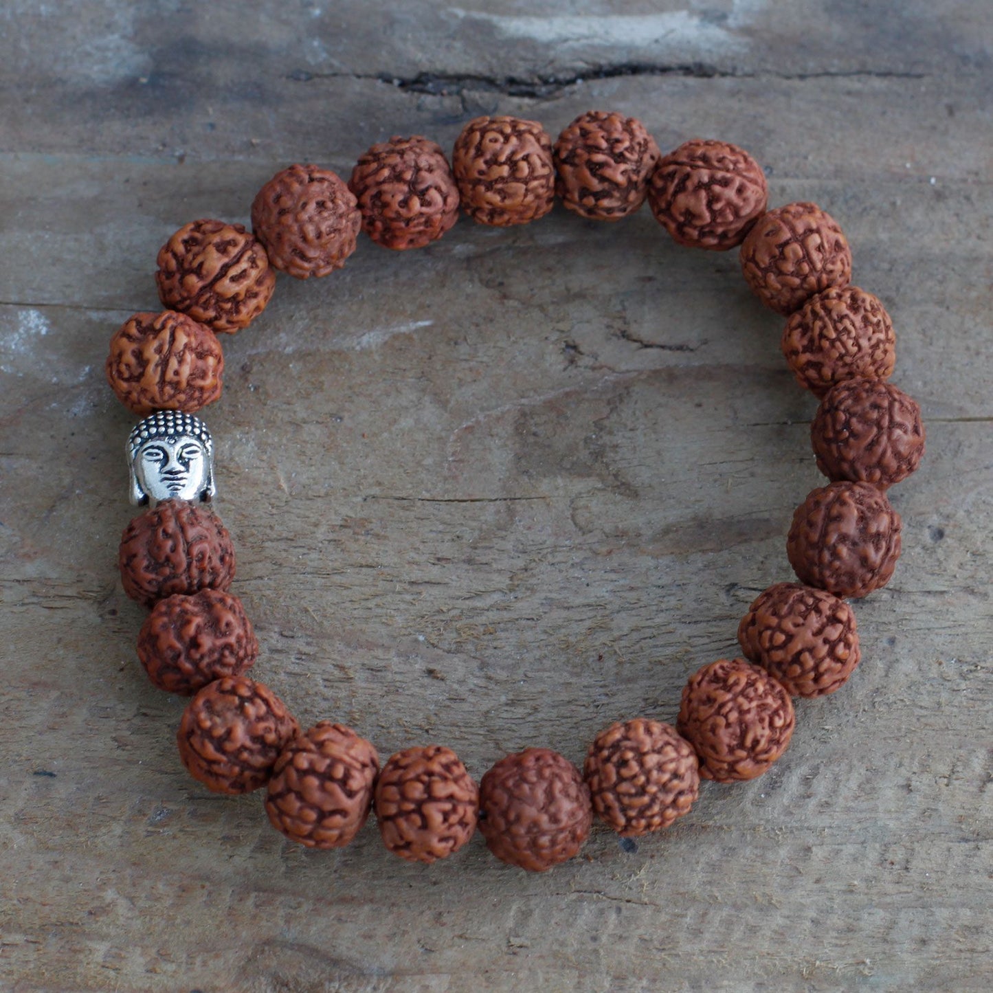 Bangle Mala aus natürlichen Rudraksha-Perlen – Handgefertigter Meditationsschmuck