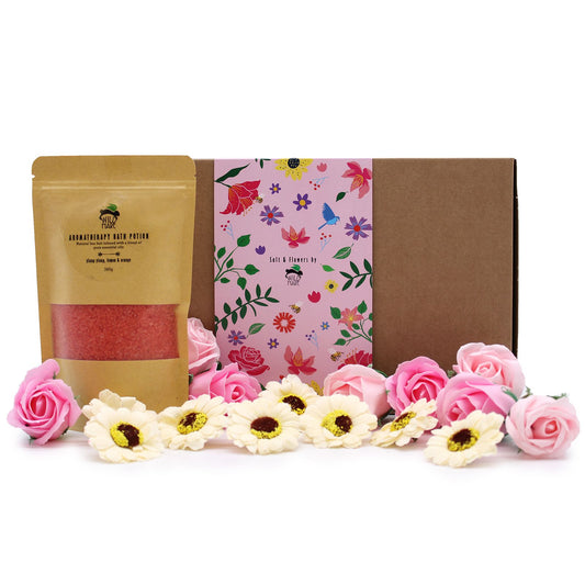 Flora Passion – Verwöhnset mit Blütensalz und Seifenrosen