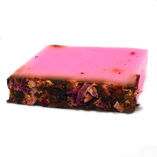 Handgemachte Rosenblüten Seife (100g) – Mit echten Rosenblättern
