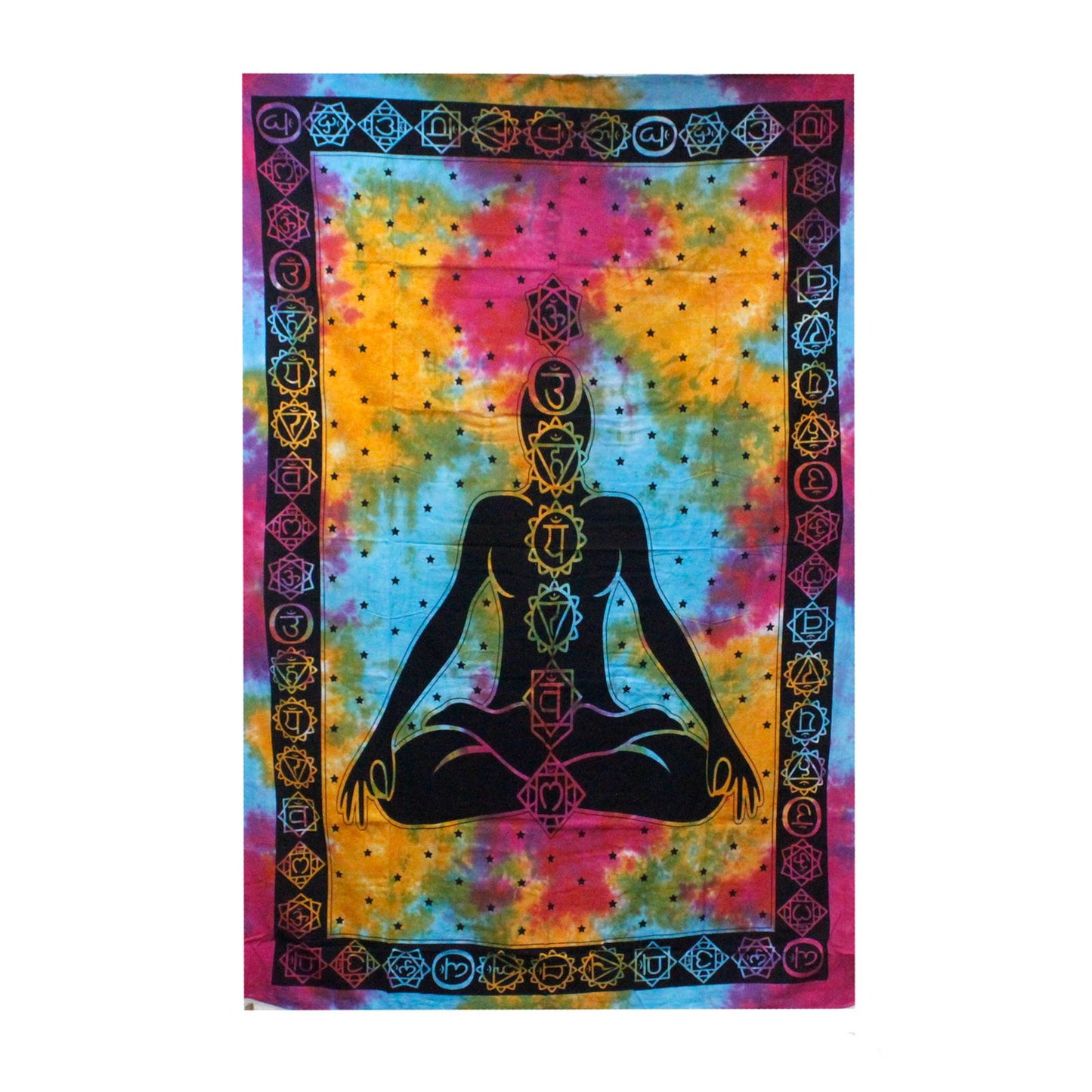 Chakra Buddha Tagesdecke & Wandbehang – Handgefertigt aus Baumwolle