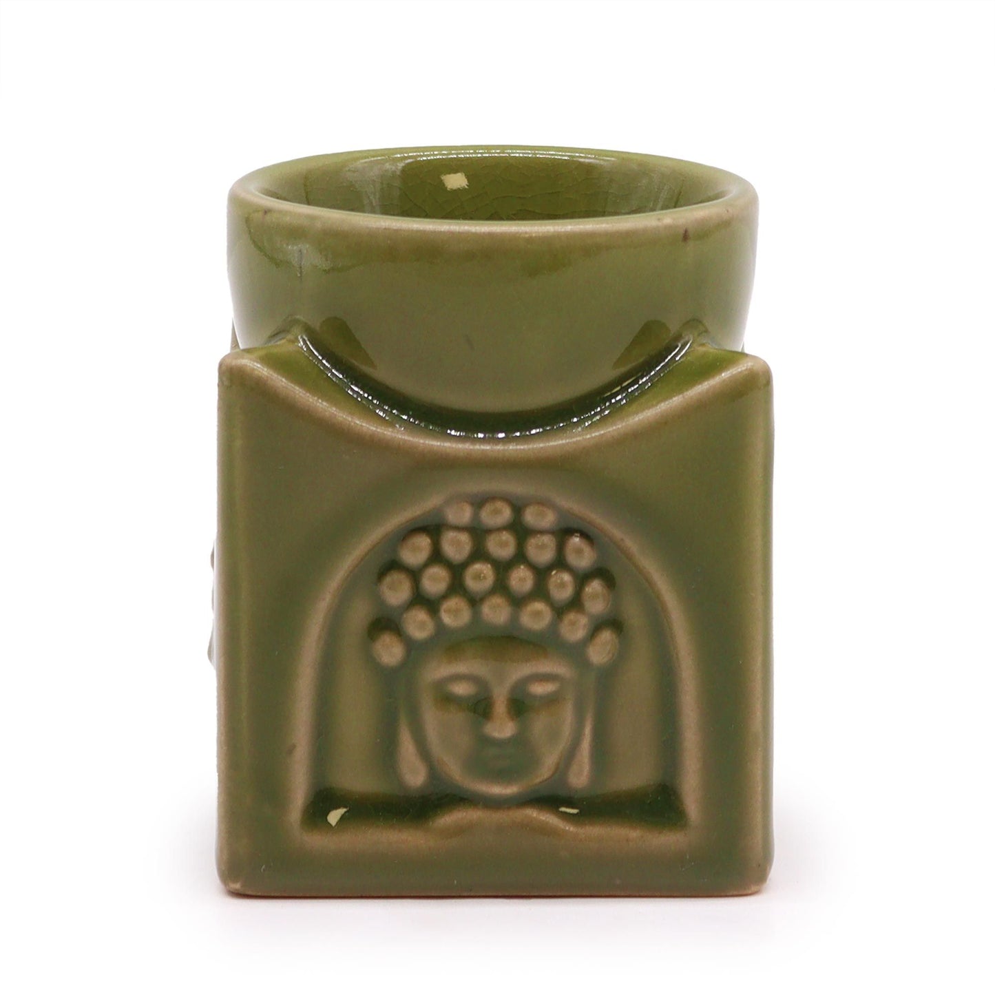 Buddha Duftlampe Quadrat - Zarte Jade Keramik