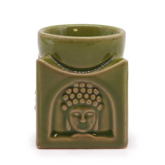Buddha Duftlampe Quadrat - Zarte Jade Keramik