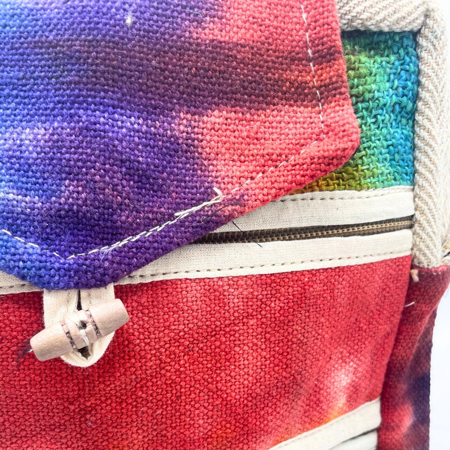 Messenger Bag im Unikat-Look – Hanf-Baumwolle-Mischung