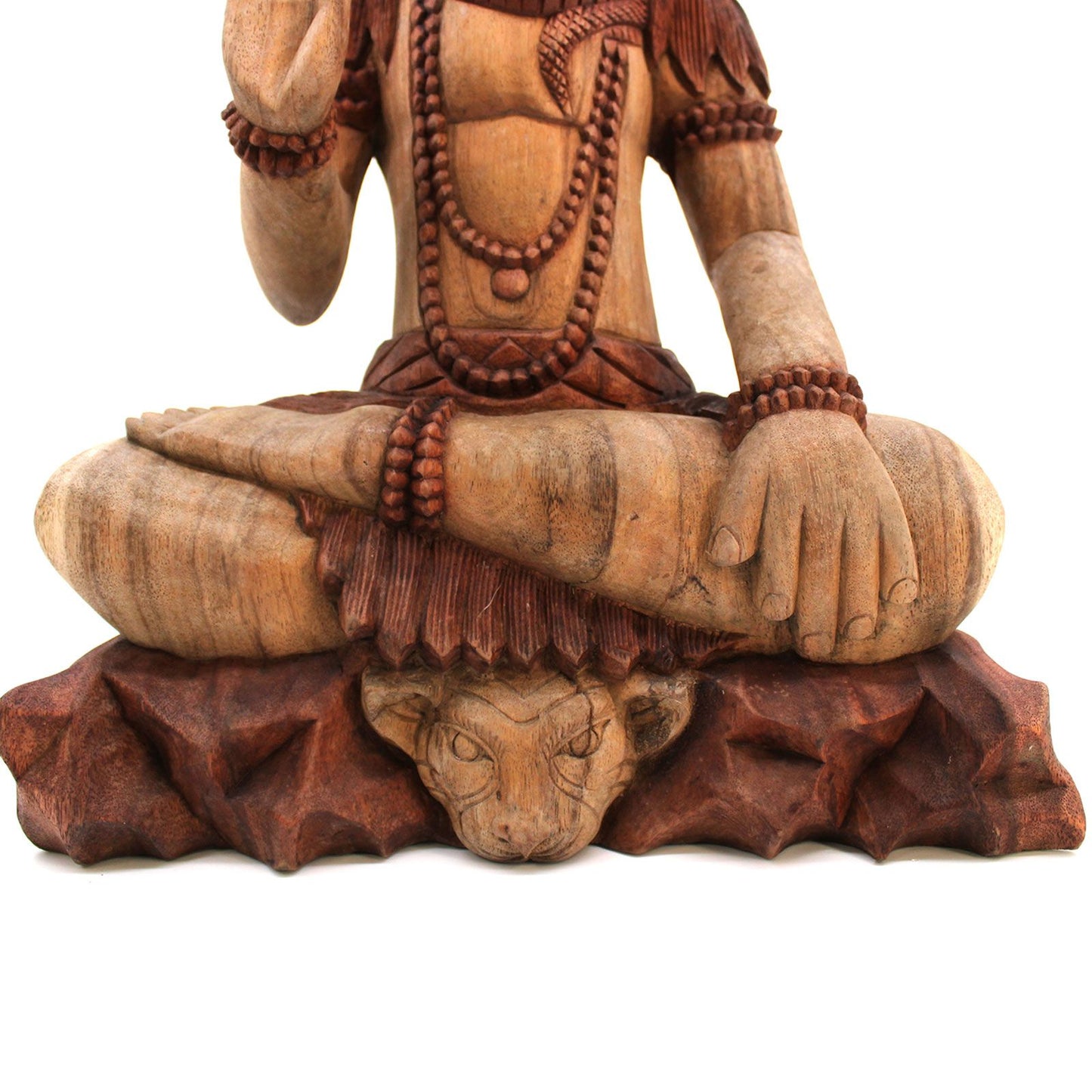 Shiva Statue mit Kobra - Handgeschnitztes Unikat aus Suarholz, 50 cm