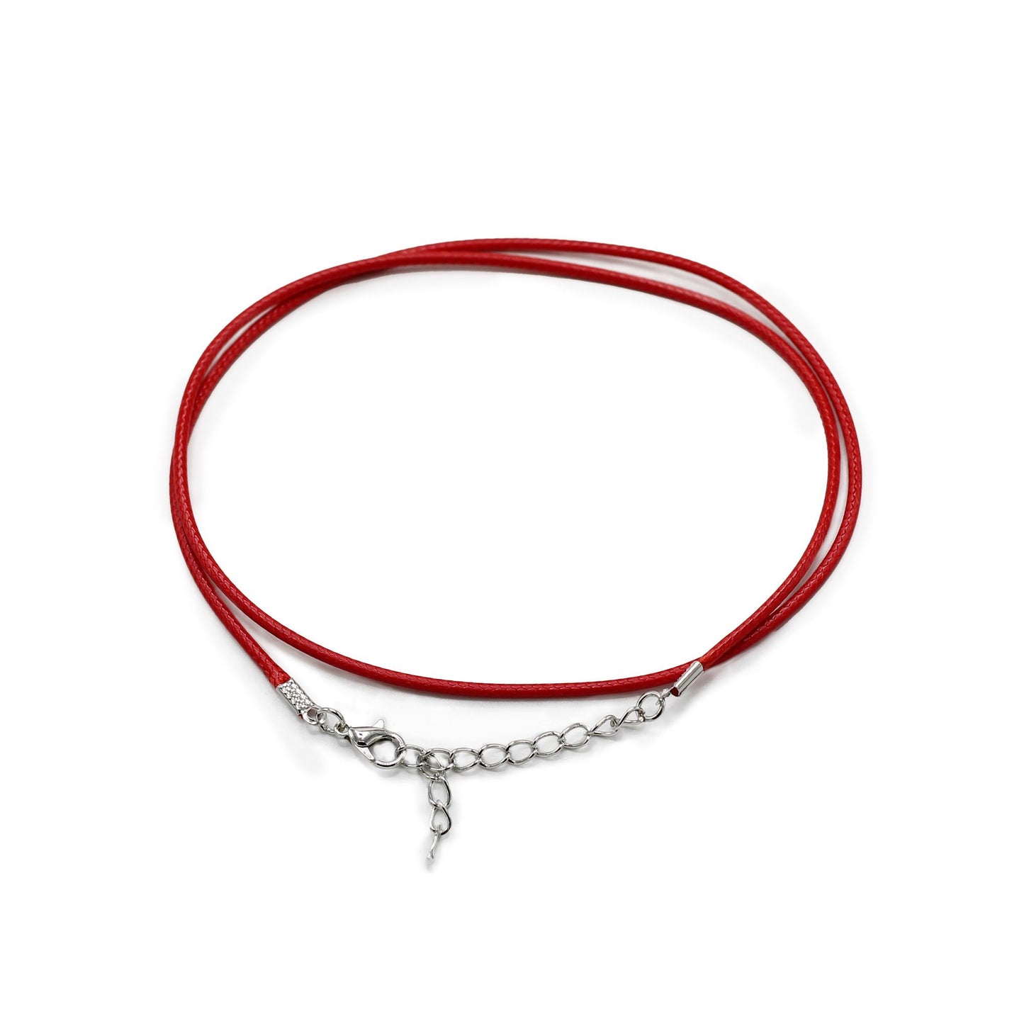 Rubinrote Wachskordel 2mm mit Verschluss – 55 cm Schmuckband für Halsketten