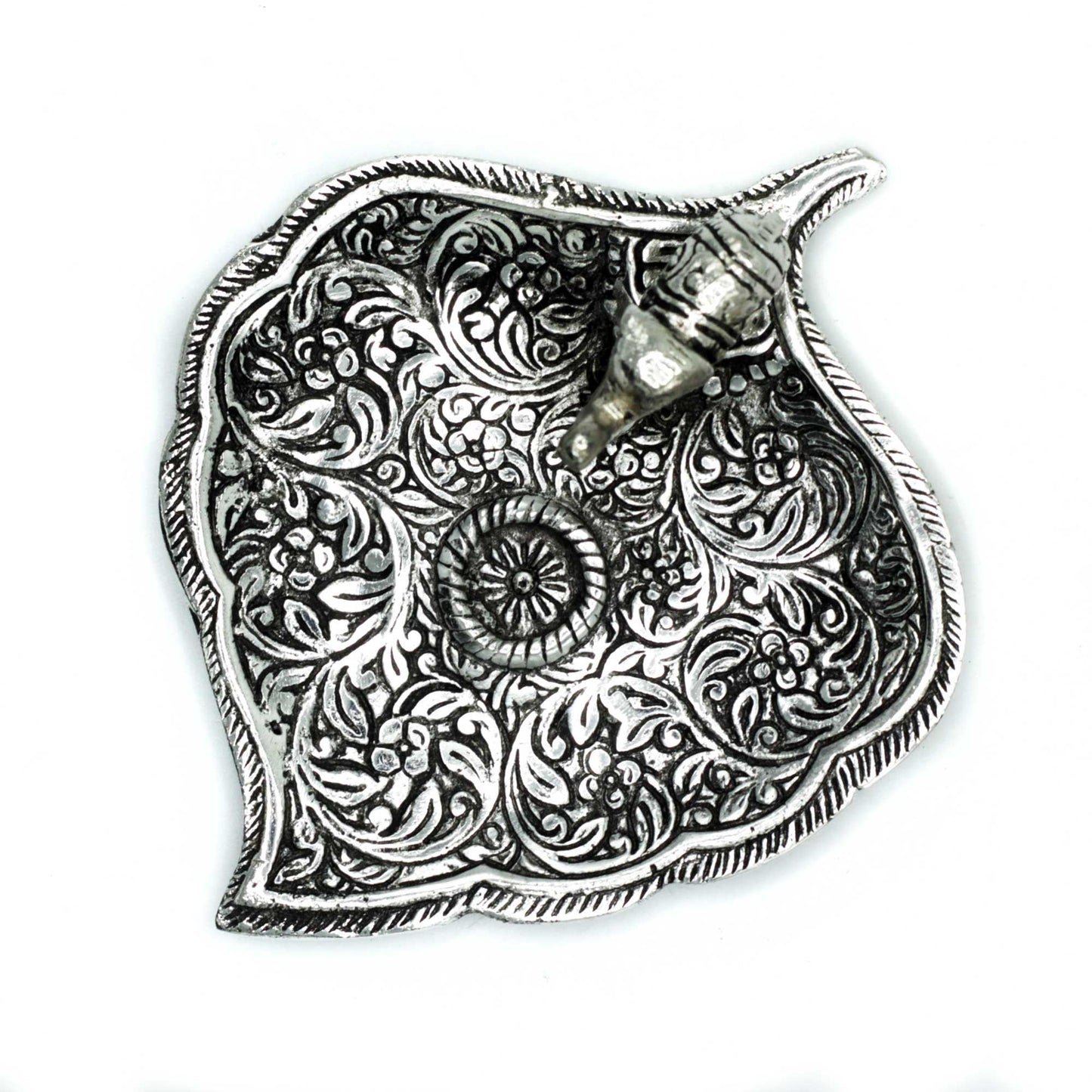 Elefantenblatt Räucherhalter aus poliertem Aluminium – 11 cm