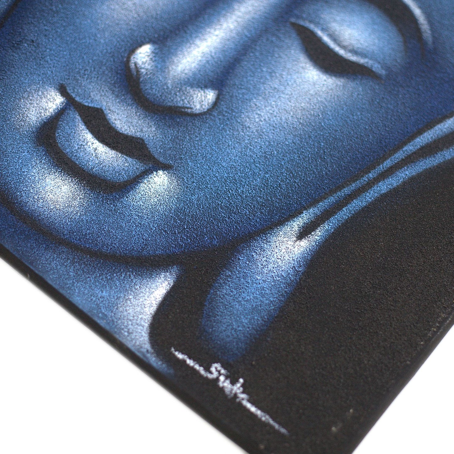 Handgemaltes Buddha Gemälde 'Blauer Sand' 80x60cm - Unikat auf Leinwand
