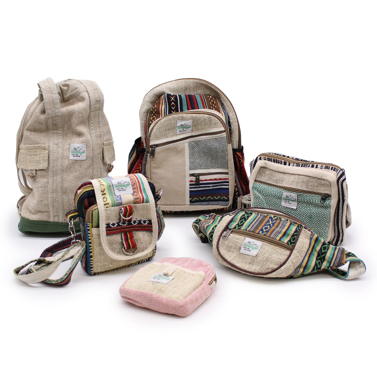 Umhängetasche HipPack aus Hanf-Baumwolle - Einzigartiges Zufallsdesign