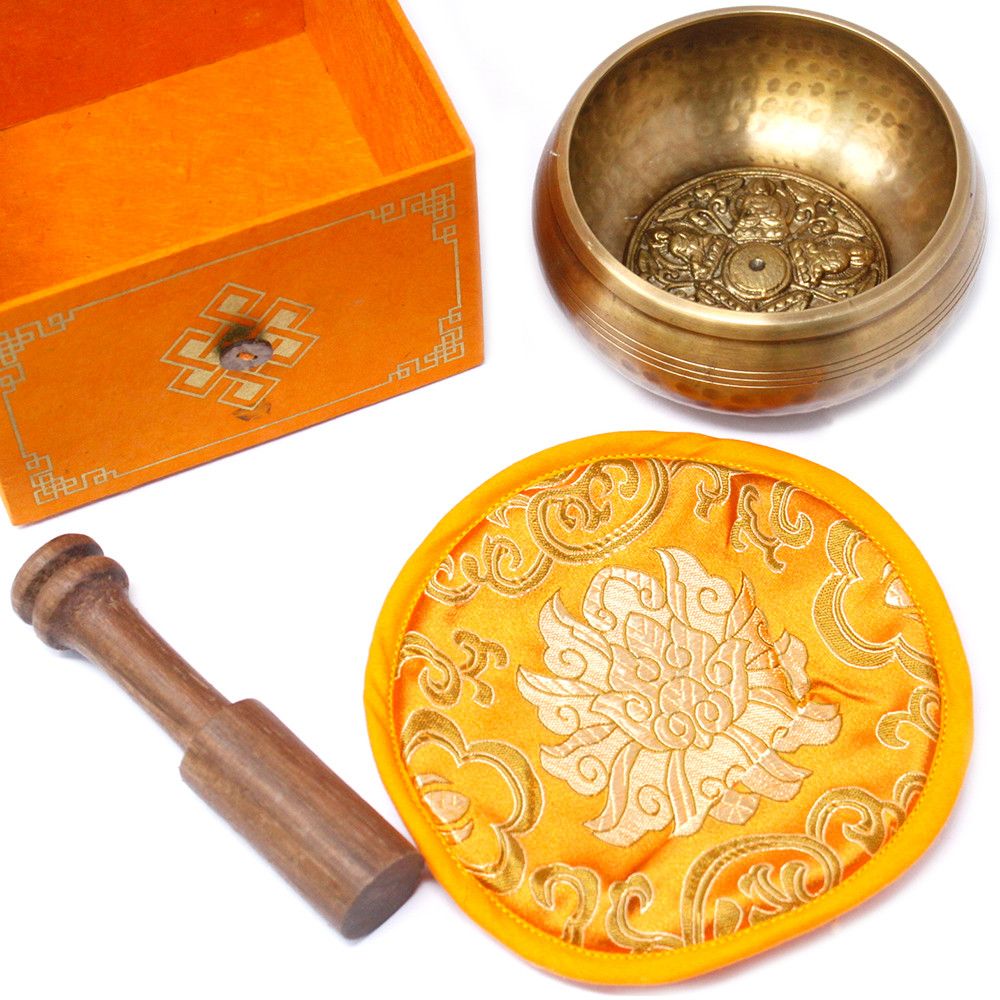 Klangschalen-Set 'Fünf Buddhas' – Handgefertigt in Nepal, 10 cm