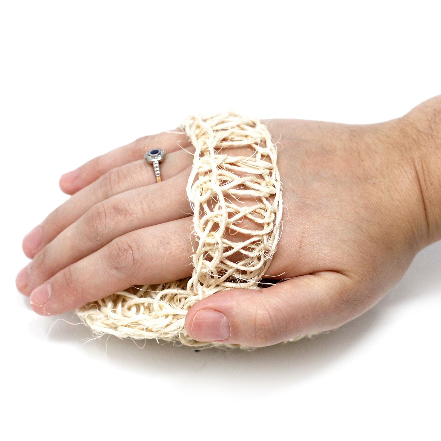 Sanftes Peeling-Kissen aus Sisal & Baumwolle – Natürliche Rundform