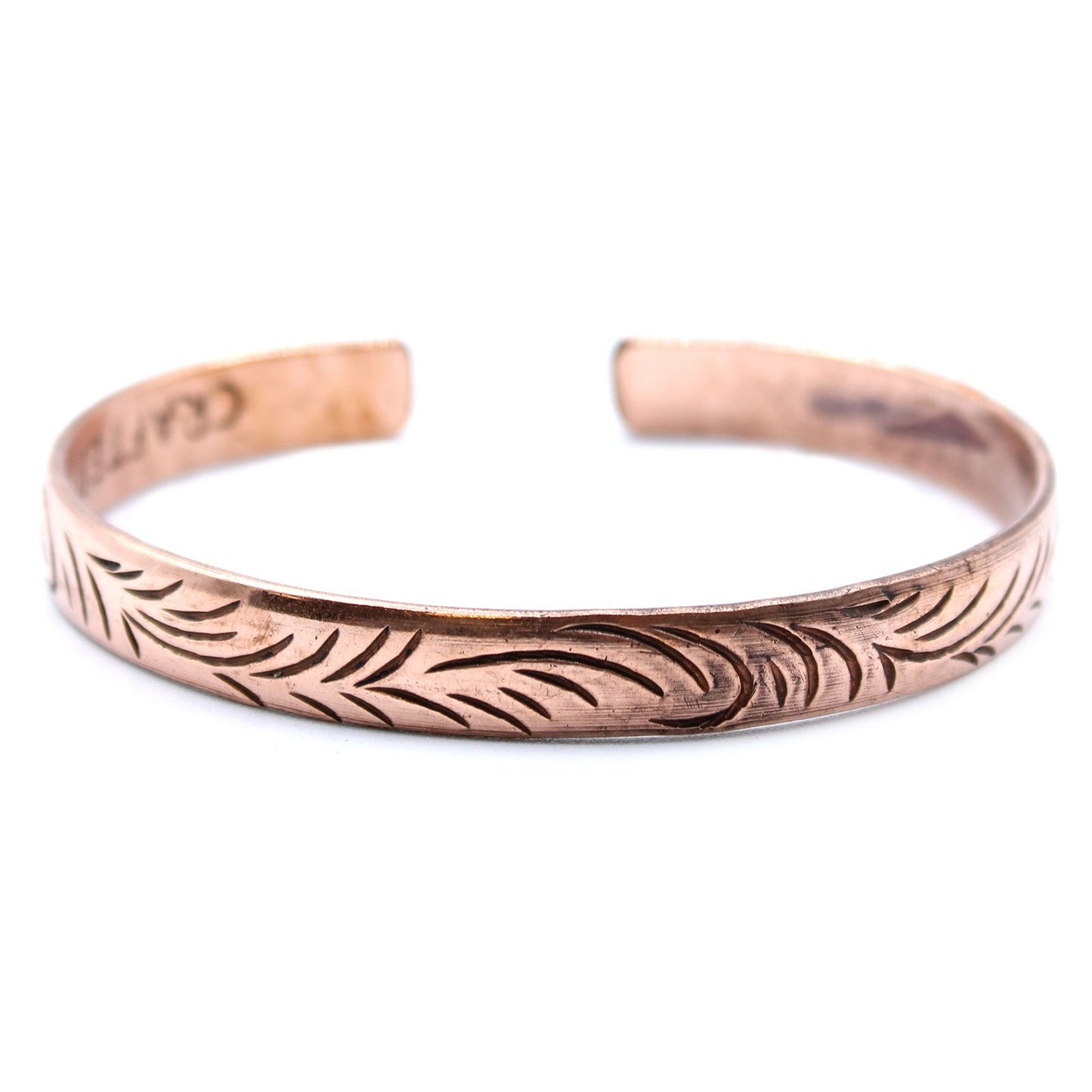 Tribal Swirls Armband aus massivem Kupfer – Schmales Design