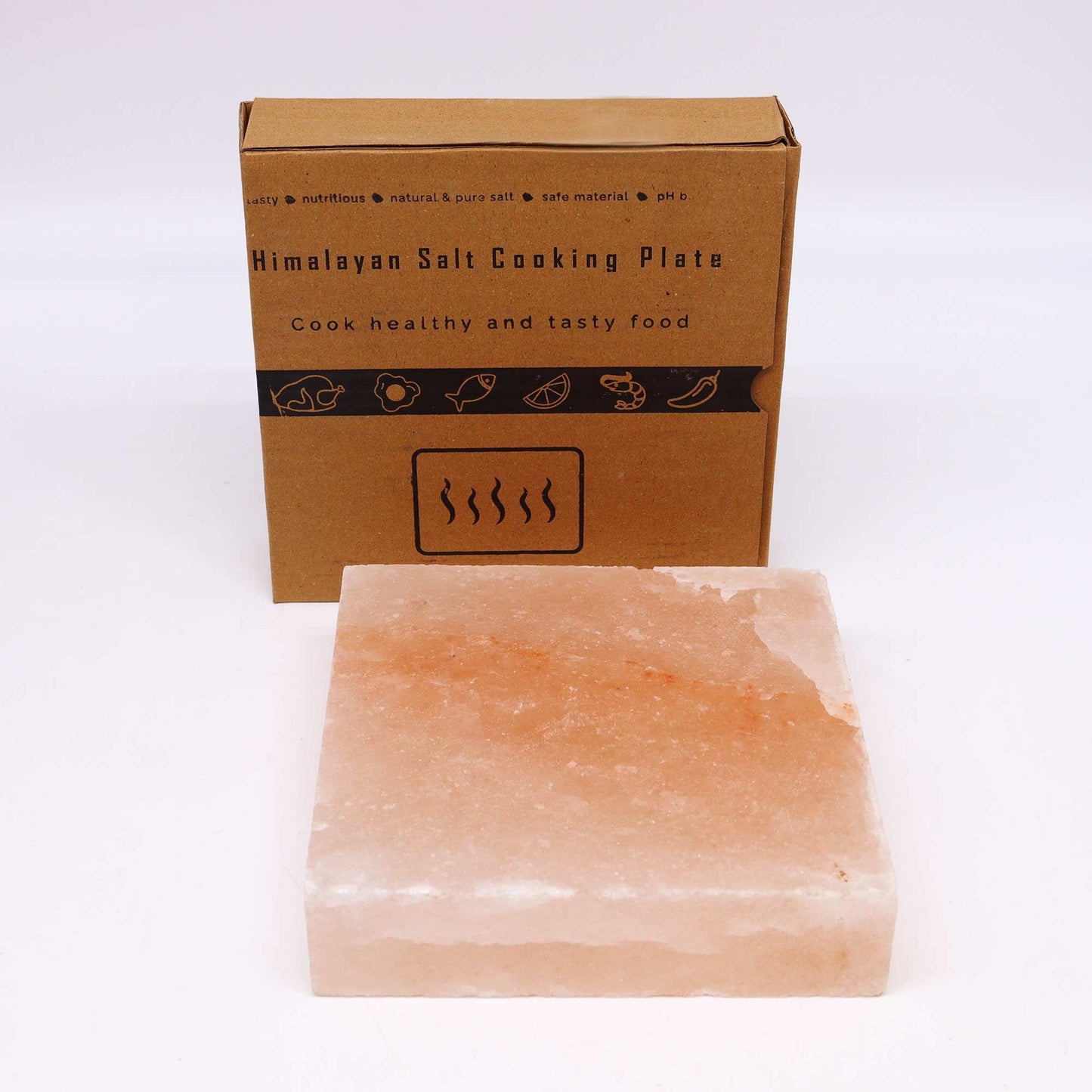Gourmet-Kochplatte aus Himalaya-Salz, quadratisch 20x20x5 cm