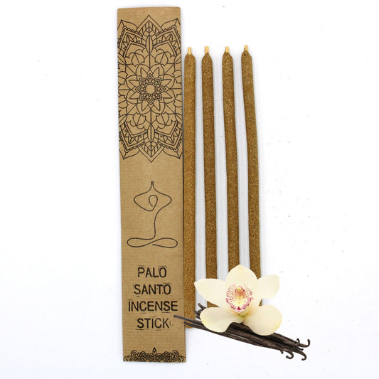 Palo Santo Räucherstäbchen mit Vanille – Set mit 4 großen Stäben