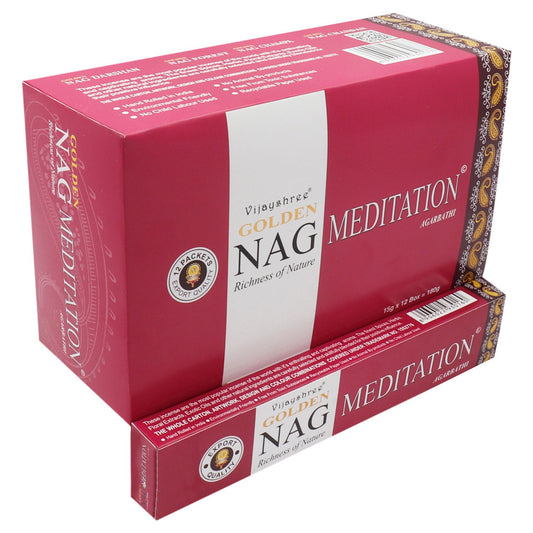 Golden Nag Meditation Räucherstäbchen – 15g Packung