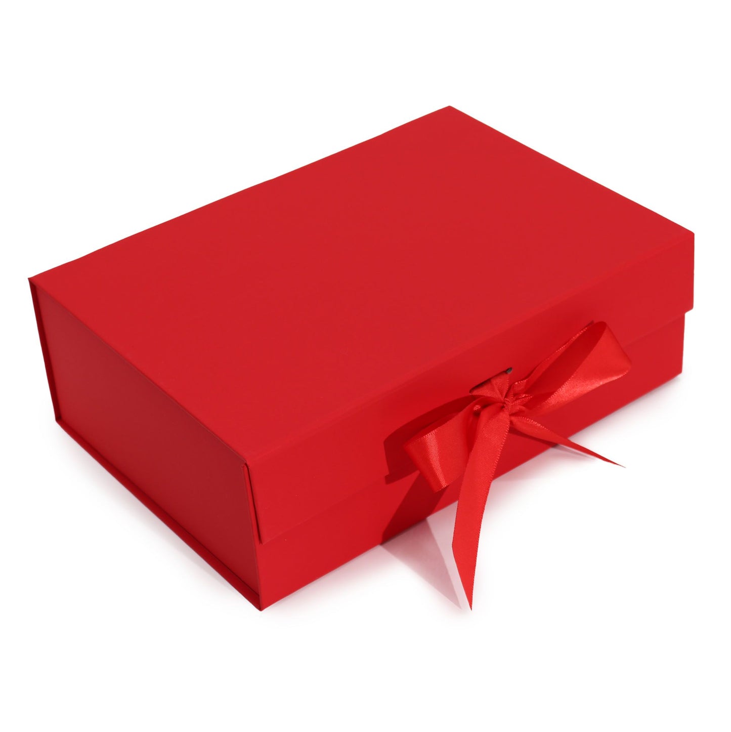 Große faltbare Geschenkbox in Rot mit edler Schleife