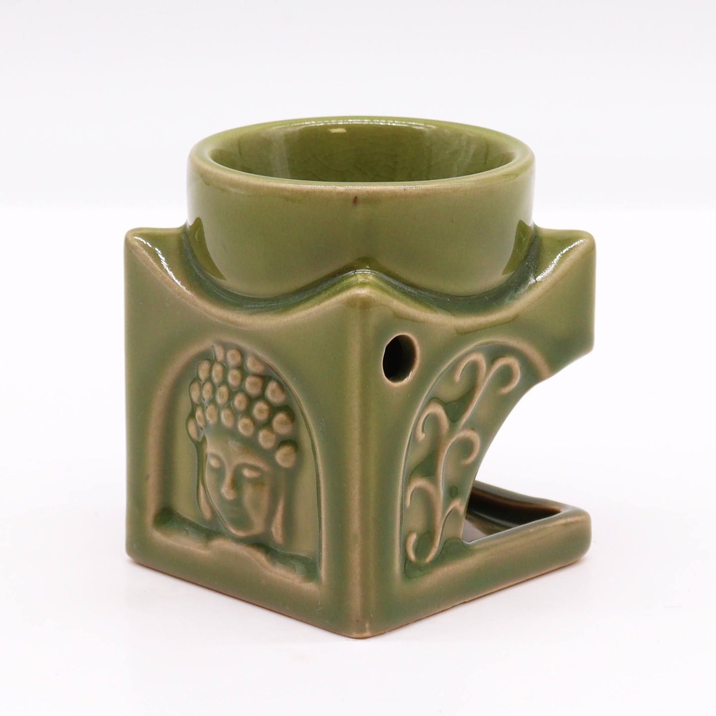 Buddha Duftlampe Quadrat - Zarte Jade Keramik