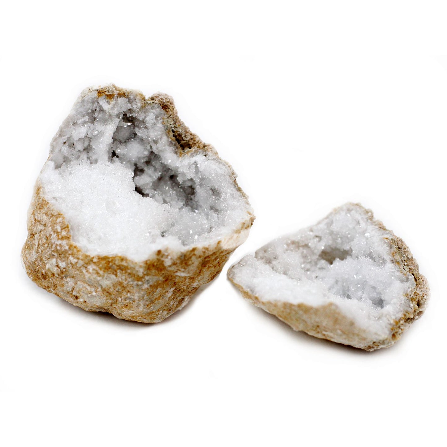 Natürliche Kalzit-Quarz-Geode 10-12 cm zum Öffnen - Unikat aus Marokko