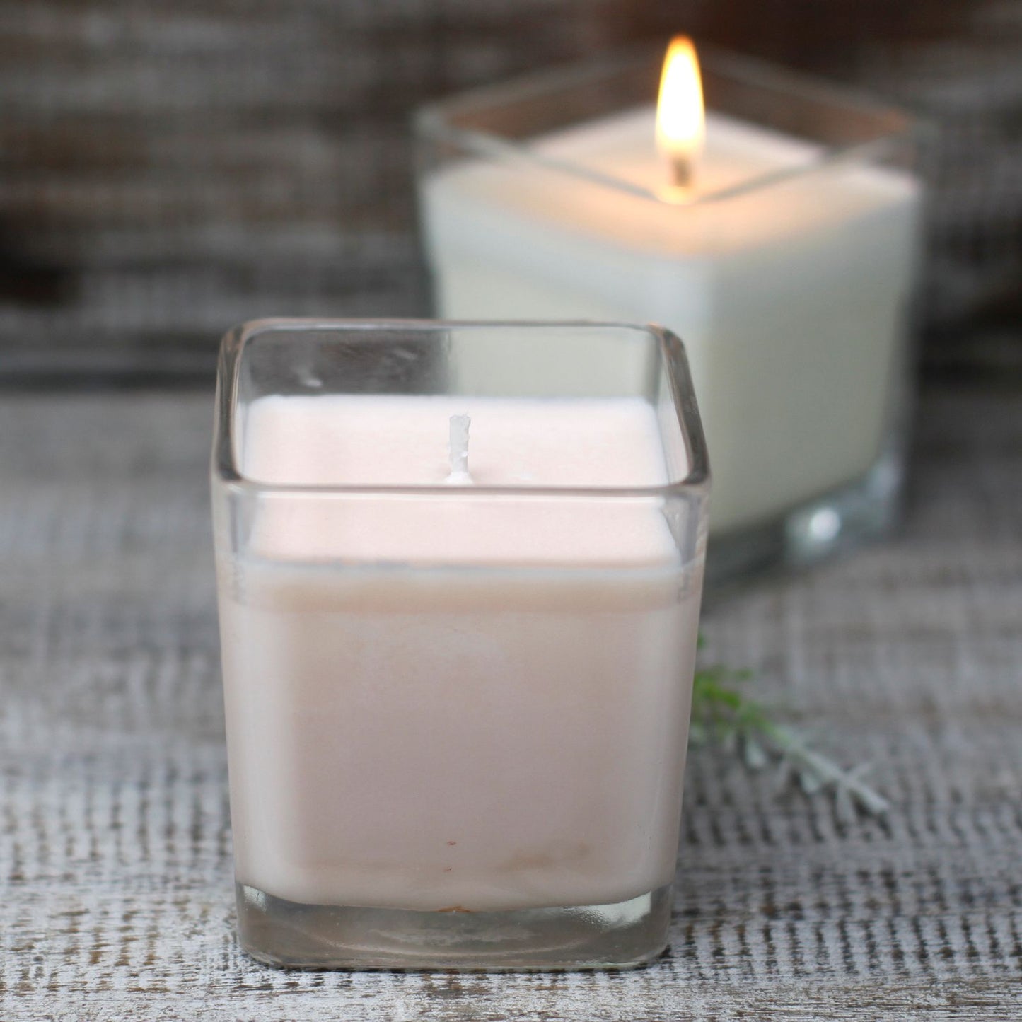 Kerze 'Pfirsich-Smoothie' aus Sojawachs im recycelten Designglas