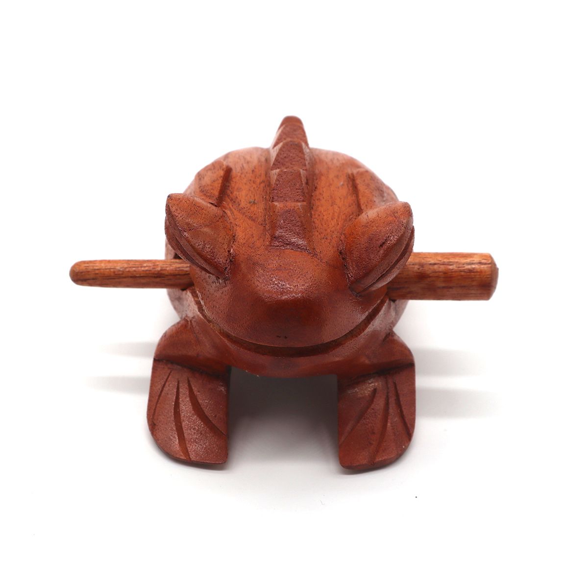 Handgeschnitzter Quakfrosch aus Jempinis-Holz – 6 cm Klangobjekt aus Bali