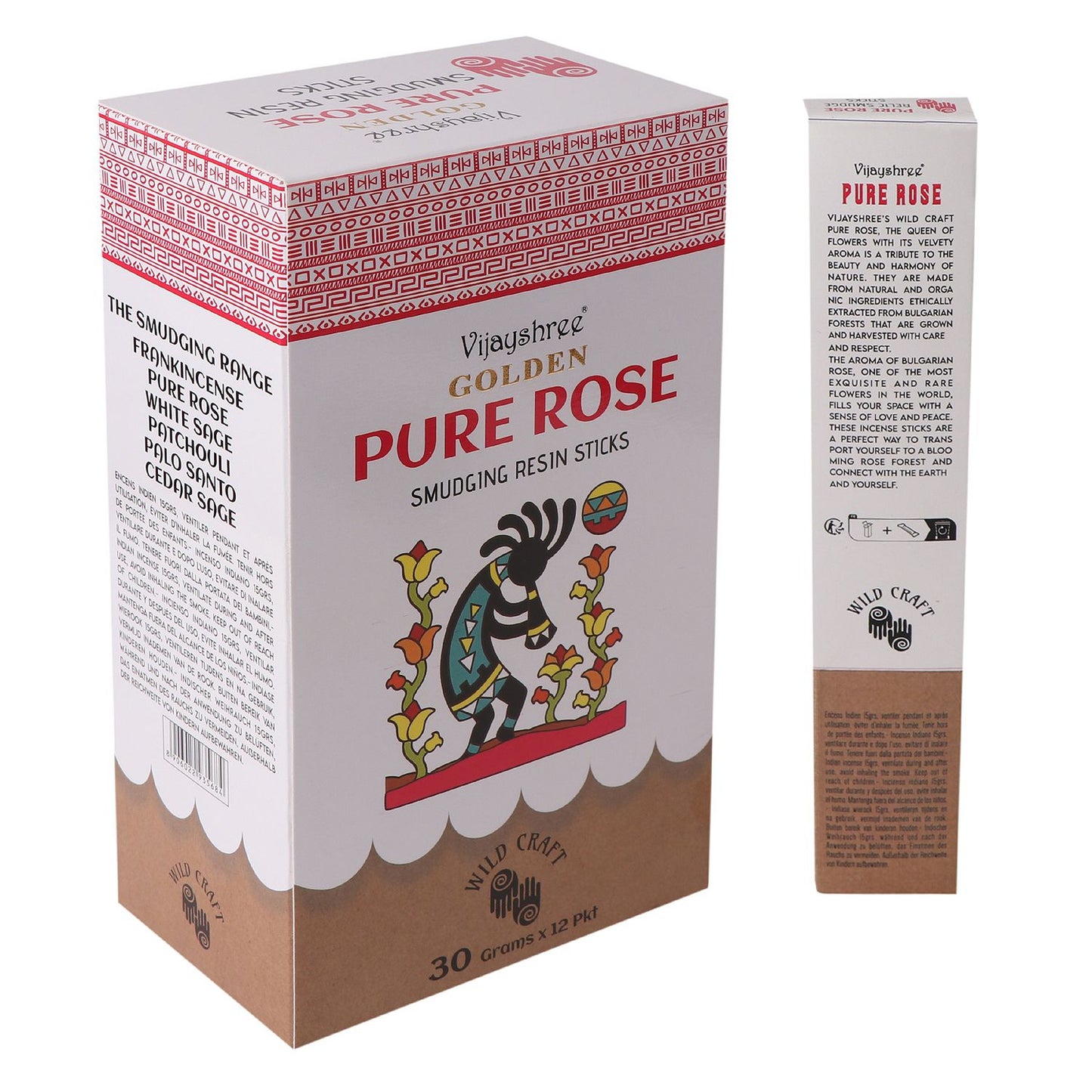 Goldene Räucherstäbchen aus reinem Rosenharz – 6 Stück (30g)