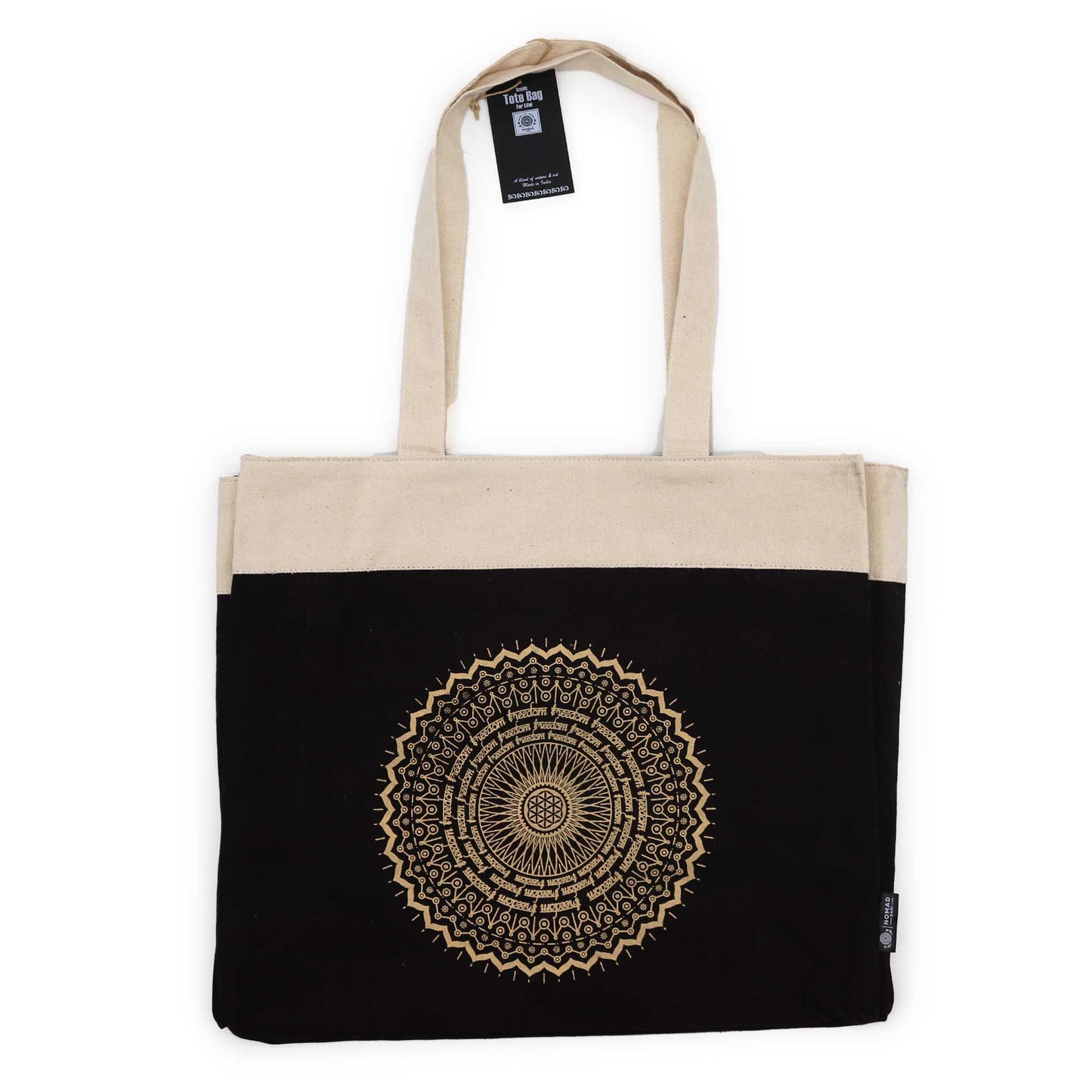 Freedom Mandala Tote Bag – Geräumige Baumwolltasche mit spirituellem Design