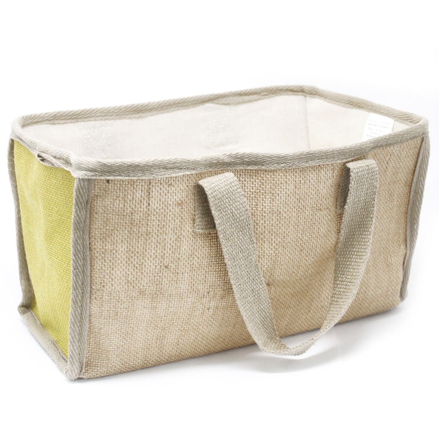 Natürliche Einkaufstasche Olive - Großformat aus Jute & Baumwolle (33x18x20 cm)