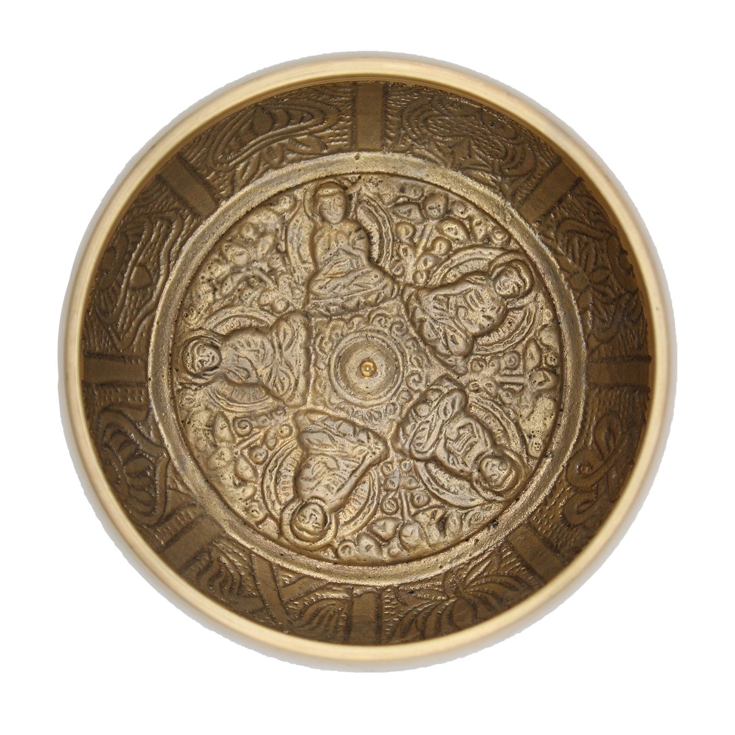 Tibetische Klangschale mit Fünf-Buddha-Gravur – Große Ausführung für Meditation