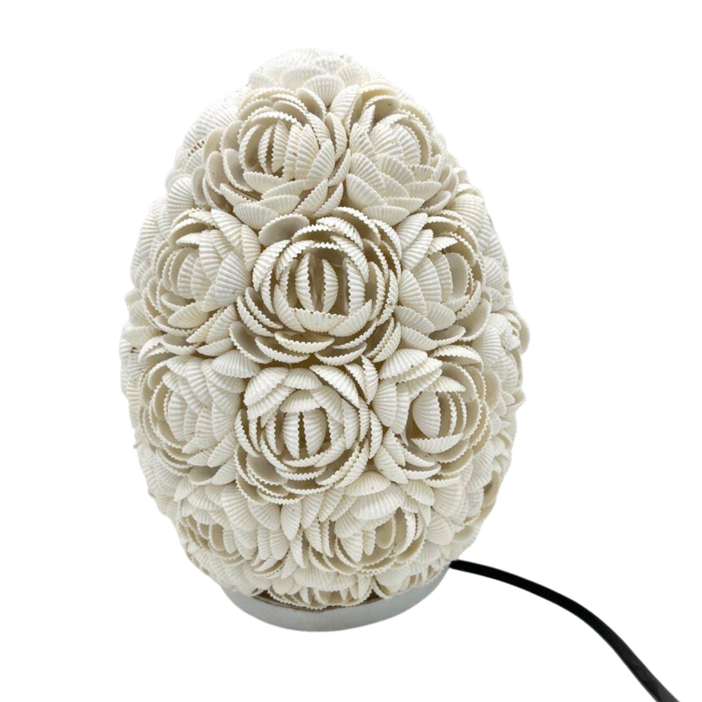 Boho Muschel-Lampe 'Rose Oval' - Handgefertigt in Bali - 20 cm