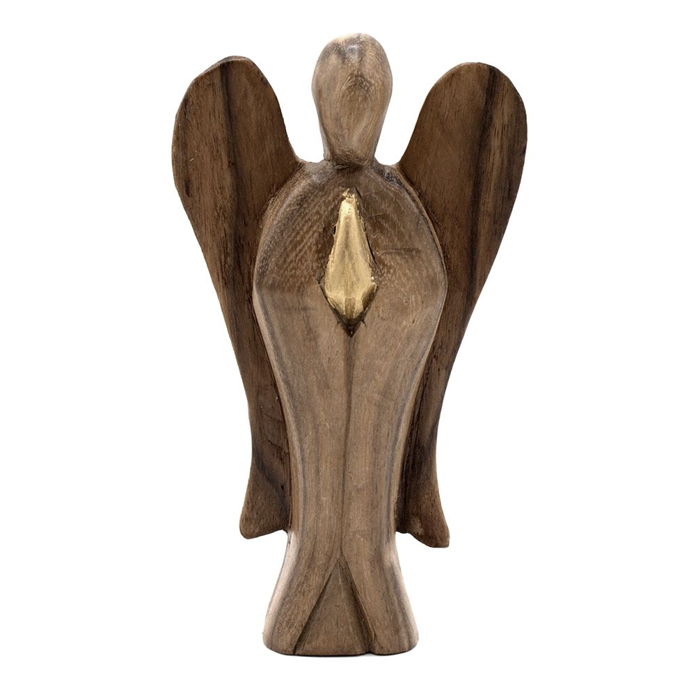 Hati-Hati Freundschaftsengel – Handgeschnitztes Unikat aus Suarholz, 15 cm