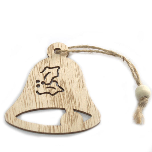 Set mit 3 Vintage Holzglocken - Nostalgischer Weihnachtsschmuck