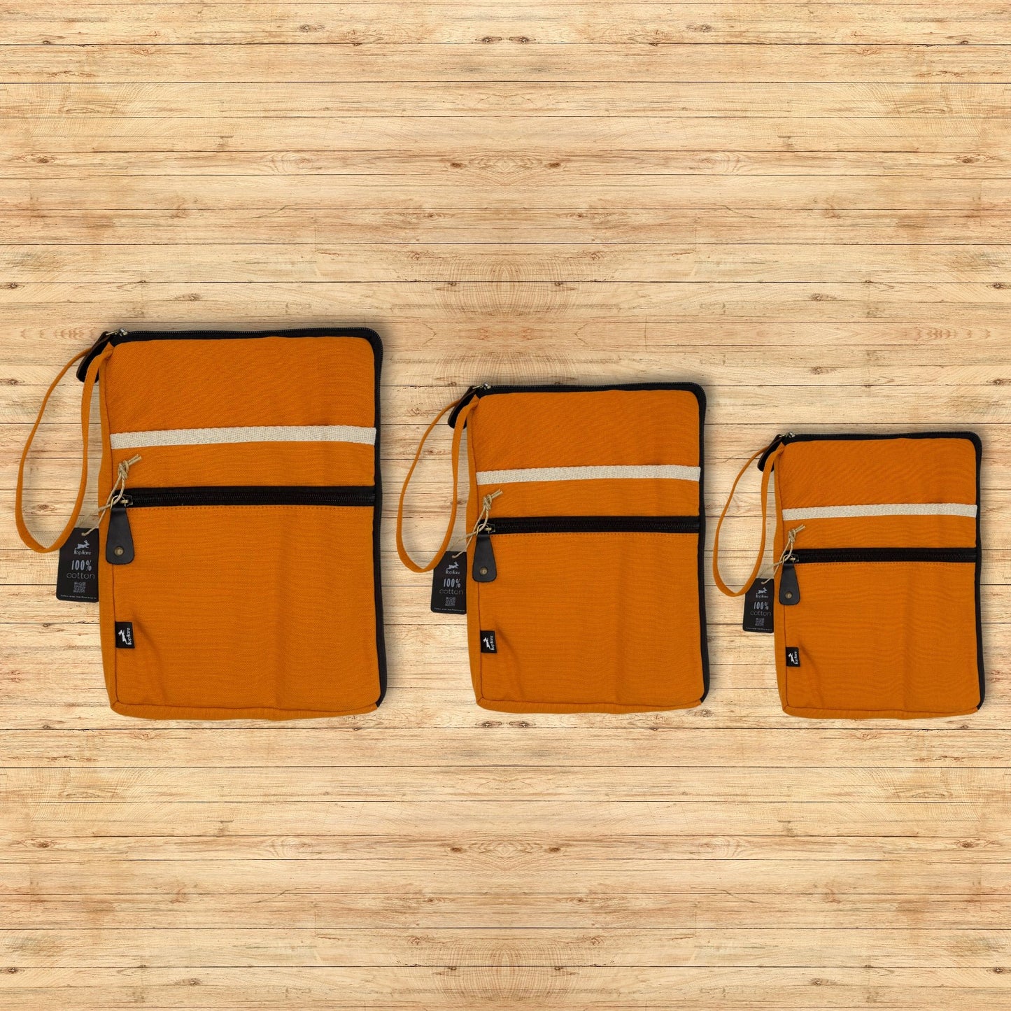 Laptophülle aus Jute-Baumwolle, 30x40 cm, Orange – Handgefertigter Schutz für Ihren Alltag