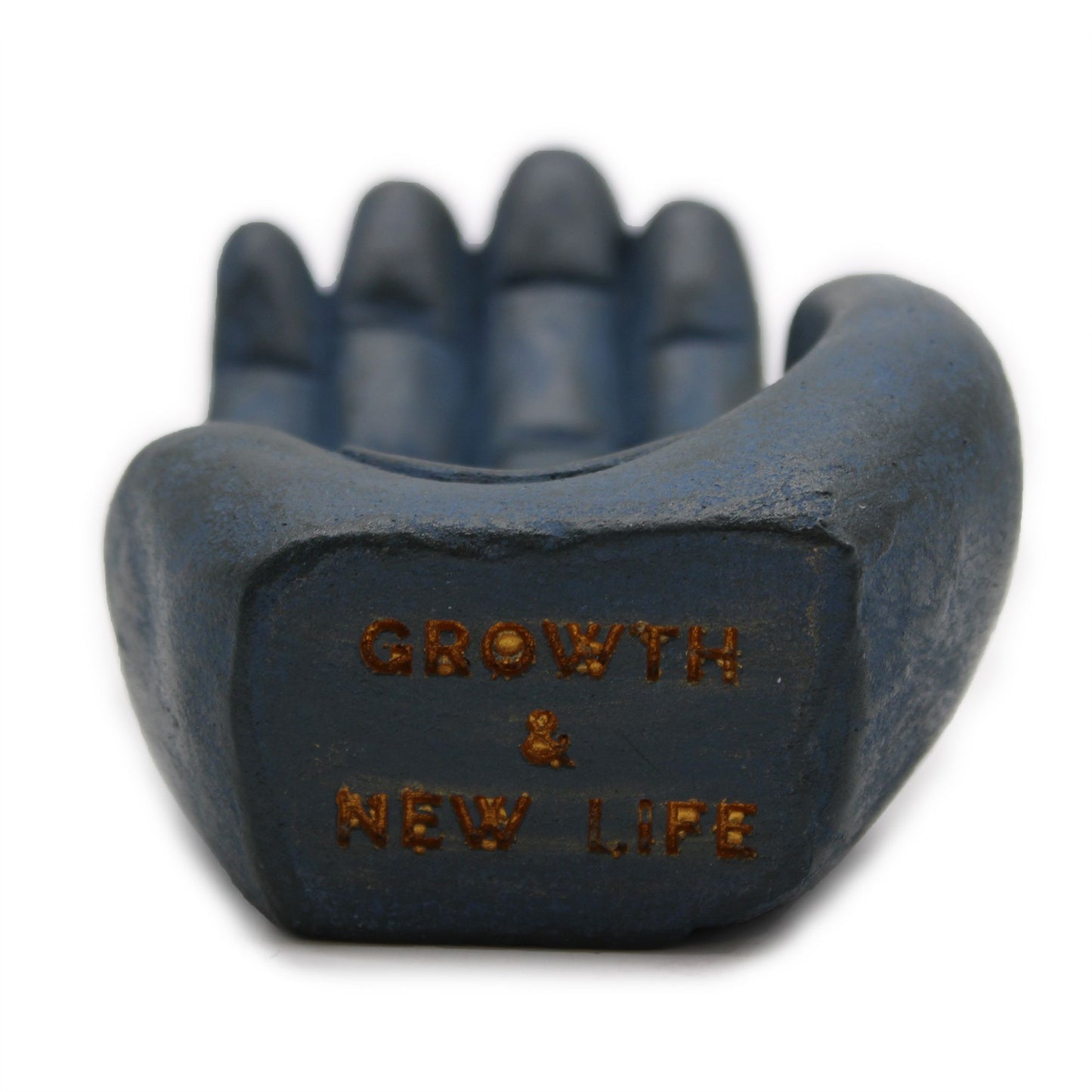 Blaues Beton-Räuchergefäß 'Hand & Fruchtbarkeit' – Handgefertigtes Unikat