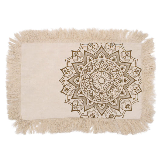 Meditationskissenbezug Lotus Mandala in Bronze - 30x50 cm aus reiner Baumwolle